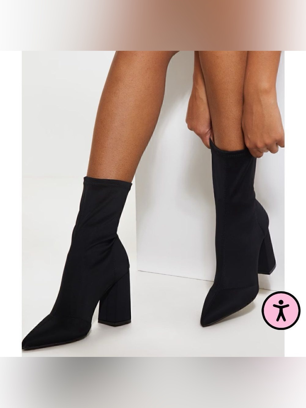 PLT Truffle Collection Pointed Toe Sock Ankle Boots